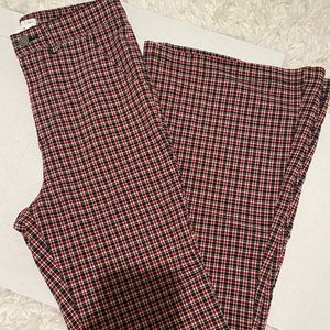 Ultra High Rise Plaid Flared Pants